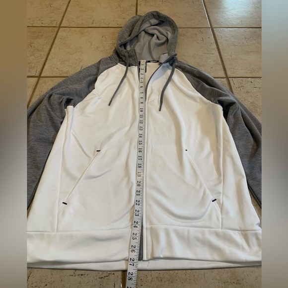 Russell Dri-Power 360 Full-Zip Hoodie Sweatshirt White/Gray Size M - Picture 6 of 7